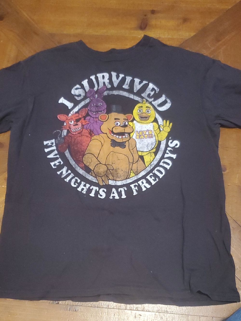 Five Nights at Freddy's Kids Black Graphic Tee - I Survived